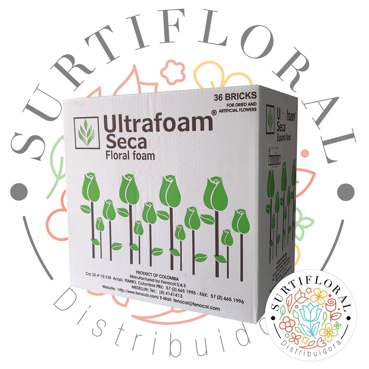 Caja de bloques de espuma floral seca