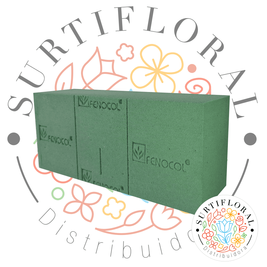 Bloque verde de espuma floral Fenocol